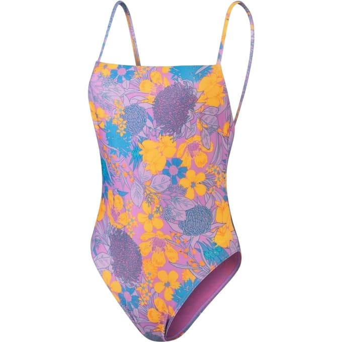Speedo Eendelig badpak met bloemenpatroon voor dames (Paars/Geel)