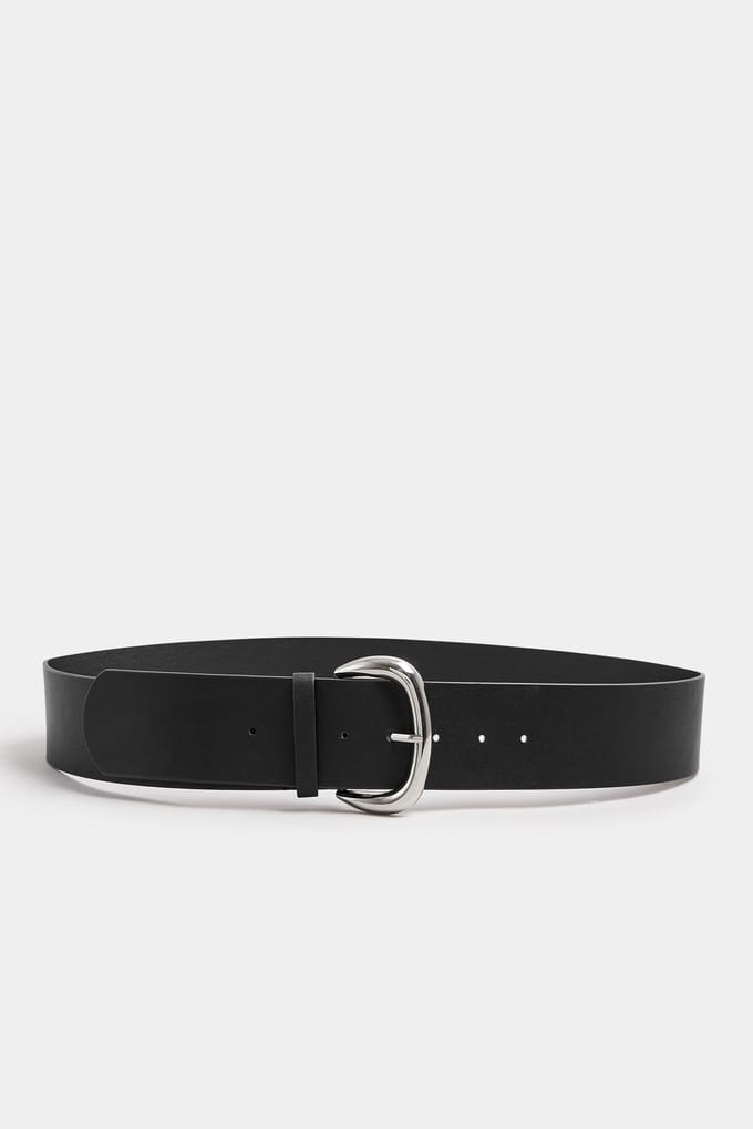 Yours Zwarte Kunstleren Riem Met Brede Gespsize 58-60