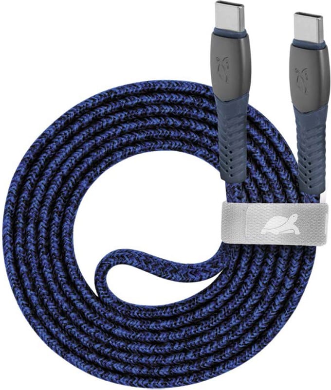 Rivacase PS6105 - USB-C naar USB-C Kabel - Gevlochten Nylon - USB 2.0 - 1,2m - Puur Koper Bedrading