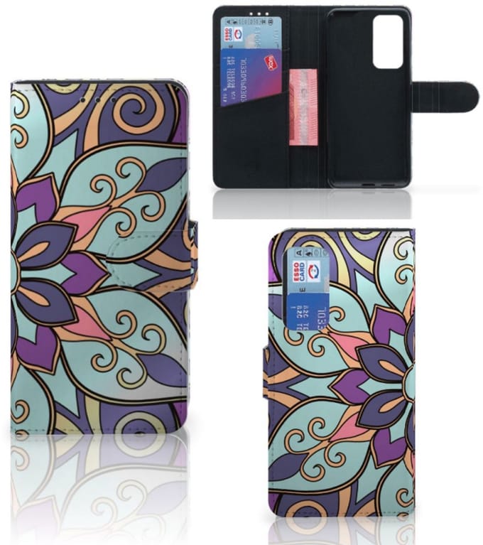 Huawei P40 Hoesje Purple Flower