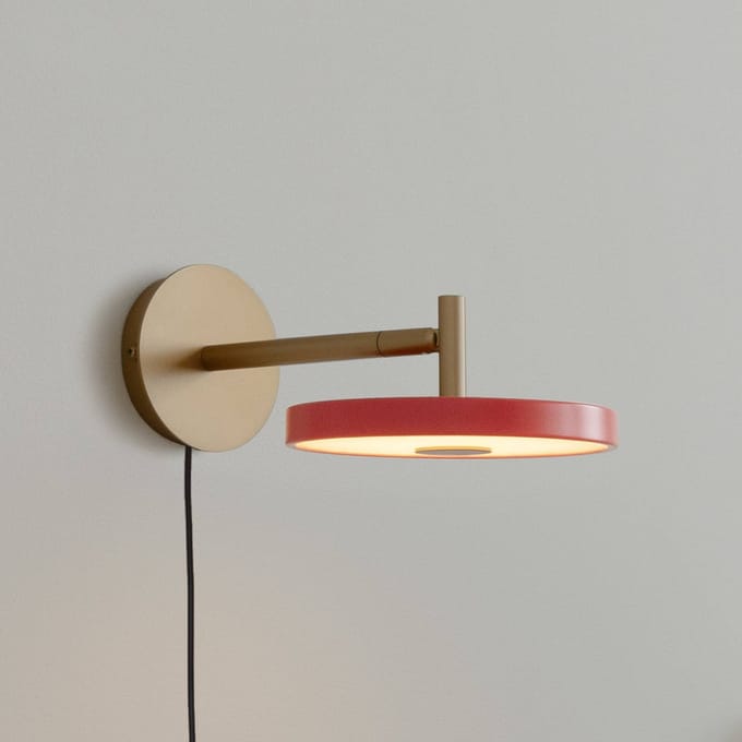 UMAGE LED wandlamp Asteria Short, rosé/messing, stekker