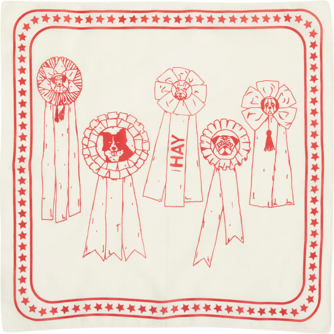 Hay zzHAY - Recycled Dogs Scarf 55 x 55 (White & Red)