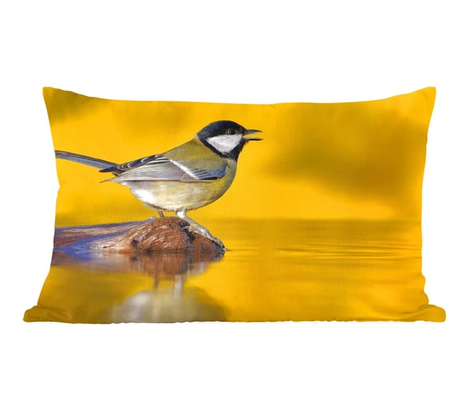 Sierkussens - Kussentjes Woonkamer - 60x40 cm - Koolmees - Vogel - Water