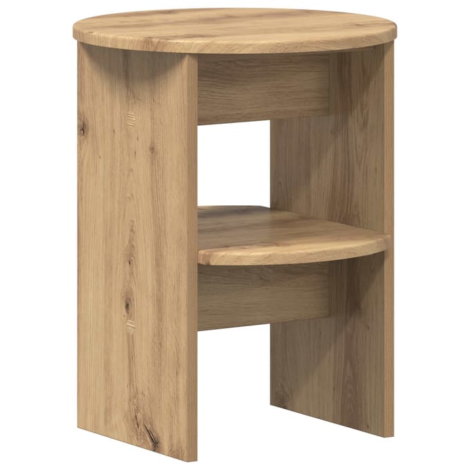 vidaXL - Bijzetkast - Artisan - Eik - Ø40 - x - 50 - cm - Geconstrueerd - hout