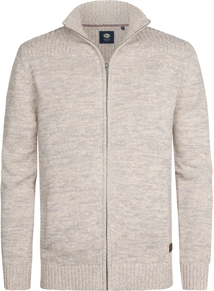 Petrol Industries - Heren Gebreid Vest Sleeping Bear - Wit - Maat L