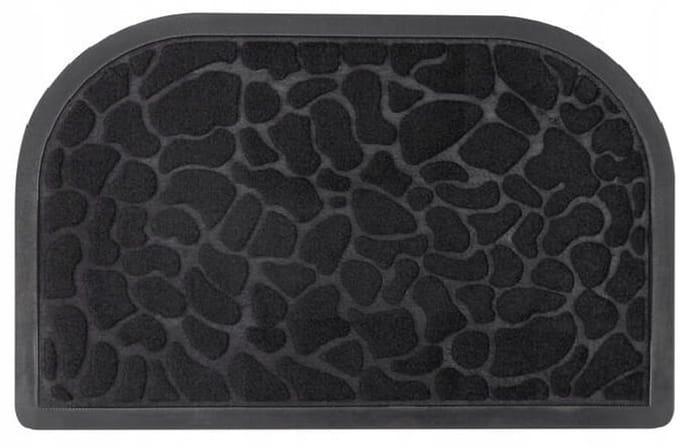 Galicja - Halfronde Deurmat - Antislip - Zwart - Grijs - 60x40cm