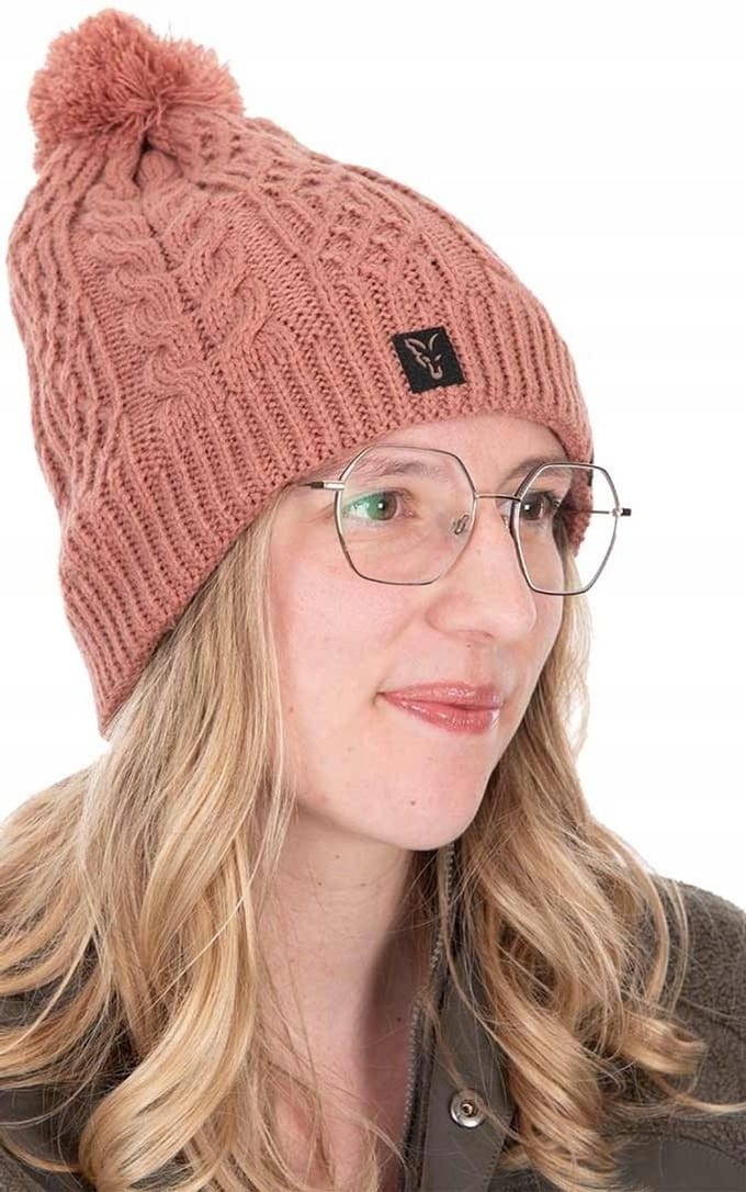 Fox Wintermuts Dames - Gebreid met Pompon - Dusty Roze