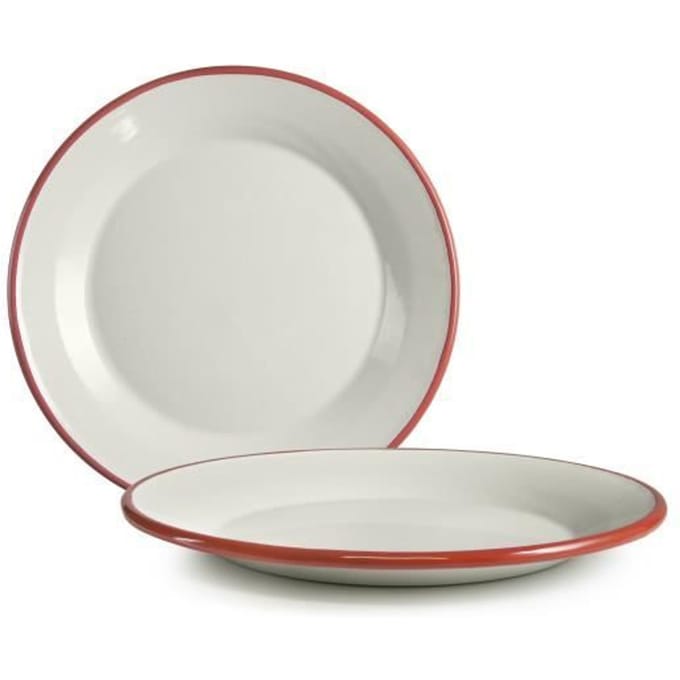IBILI 908128 Plat bord, Glas, Wit/Rood, 28 x 28 x 4 cm