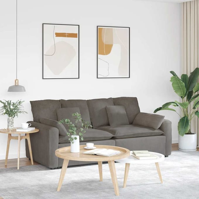 vidaXL - Modulaire - bank - met - kussens - lichtgrijs
