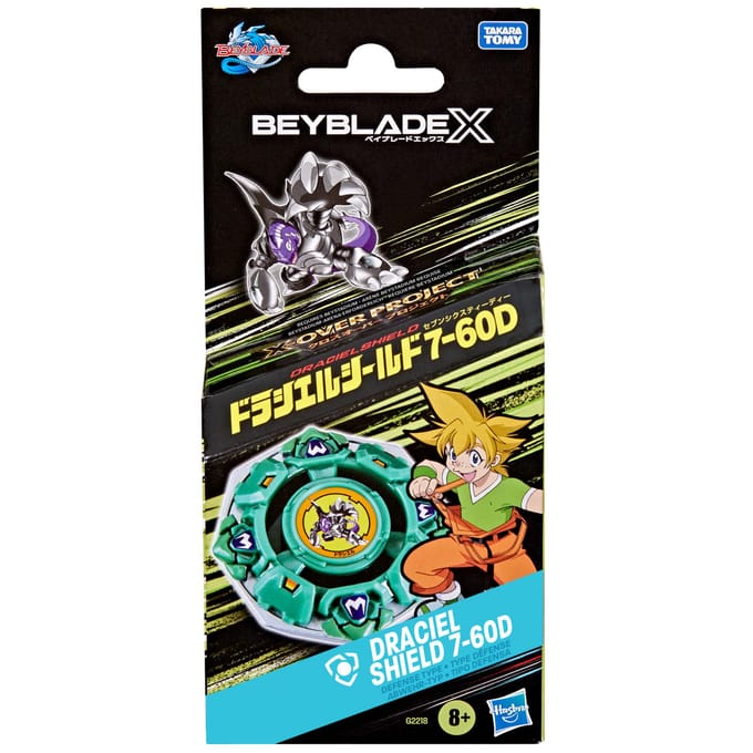 Beyblad X X-Over Project Draciel Shield 7-60D-pack, tol en launcher