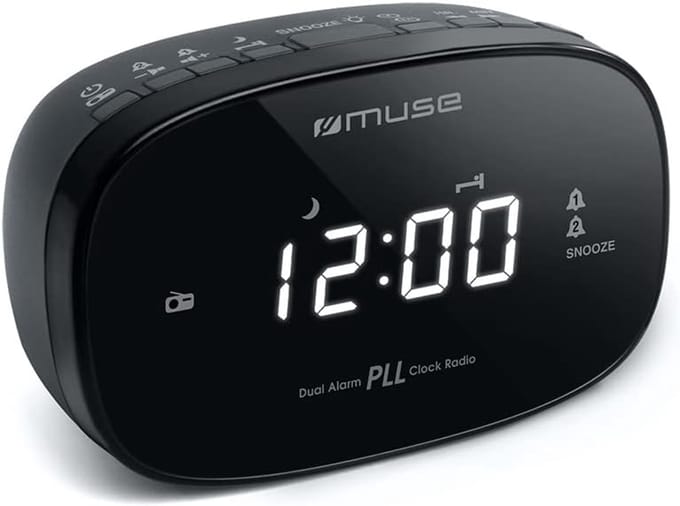 Digitale Wekker met LED Display en Batterij Back-up - Zwart