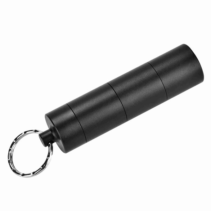 Porte-bouteille de pilules en alliage d'aluminium étanche pour la survie en plein air(Noir) noir