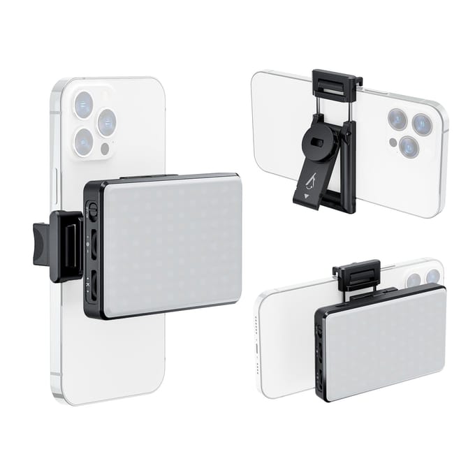 Pocket Clip-on LED-videolamp Computer Tablet Mobiele telefoon Videoconferentielamp 2500K-9000K zwart