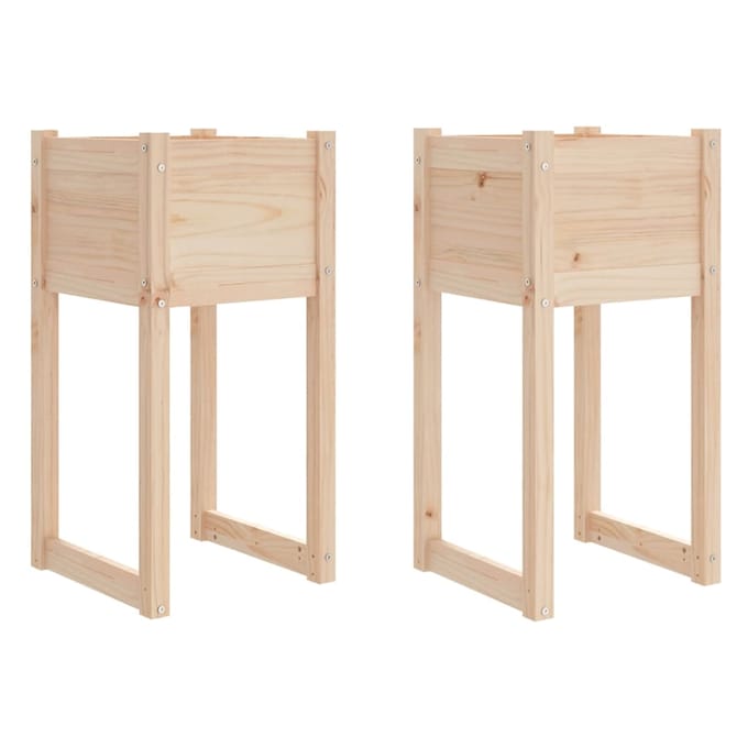 vidaXL - Plantenbakken - 2 - st - 40x40x81 - cm - massief - grenenhout