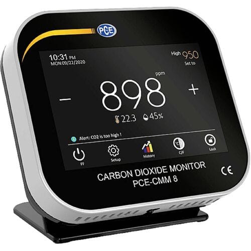 PCE Instruments PCE-CMM 8 Kooldioxidemeter 0 - 9999 ppm Met USB-interface Kalibratie Fabrieksstandaard (zonder certificaat)