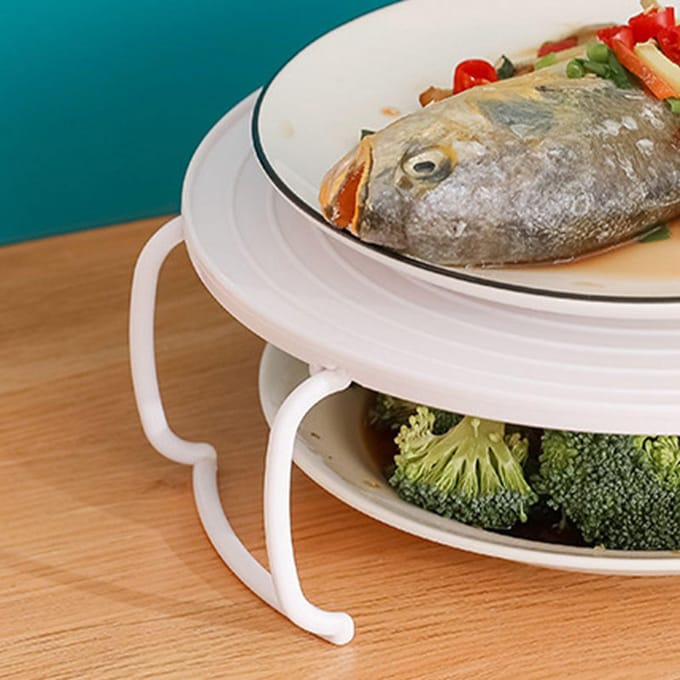 Magnetronbord Dienblad Multifunctioneel Wit Rond Stoomrek voor Eten met Handvat Voor Keuken blue