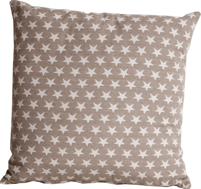 Sierkussen Taupe ster wit