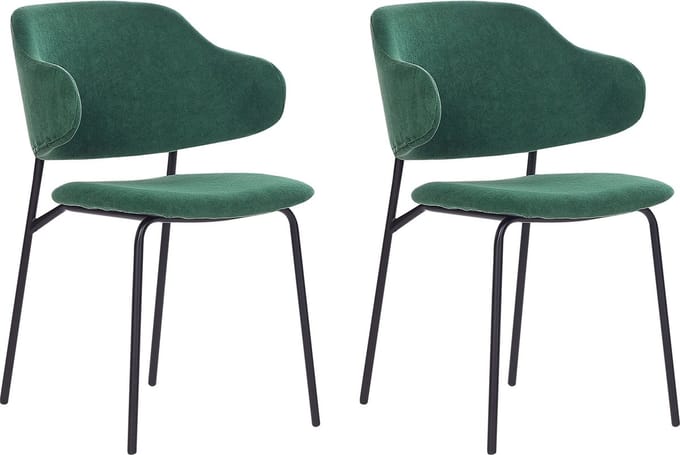 KENAI - Eetkamerstoel set van 2 - Donkergroen - Polyester