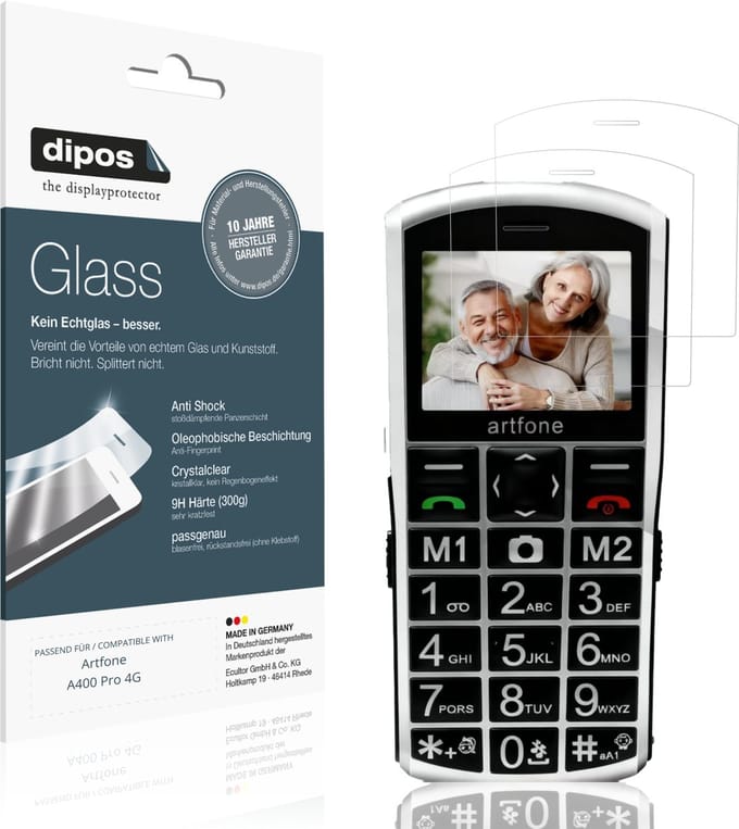 dipos – 2x Pantserfolie geschikt voor Artfone A400 Pro 4G | 9H Screenprotector