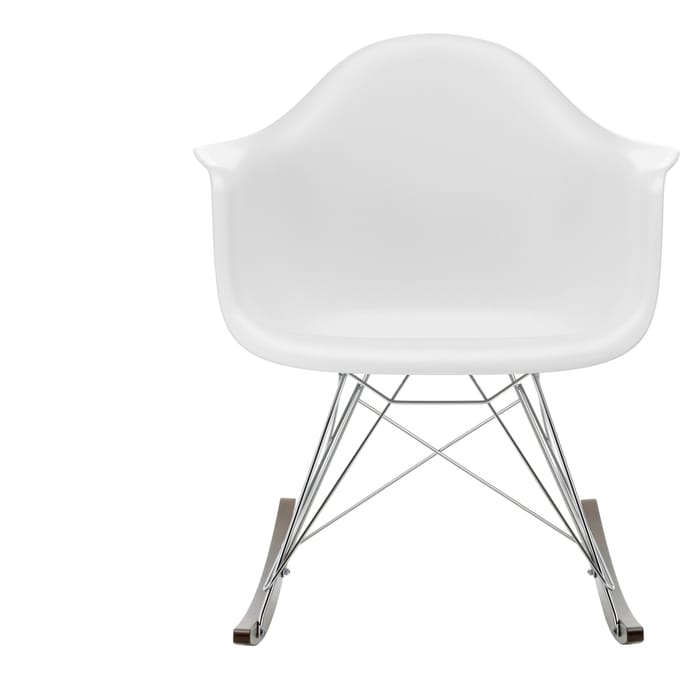 Vitra RAR Eames Plastic Armchair - katoen wit RE - wit - sleden esdoorn goudkleurig