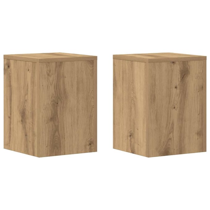 vidaXL - Plantenstandaards - 2 - st - 25x25x35 - cm - hout - artisanaal - eiken