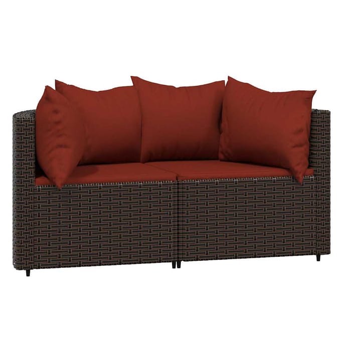 vidaXL - 3-delige - Loungeset - met - kussens - poly - rattan - bruin