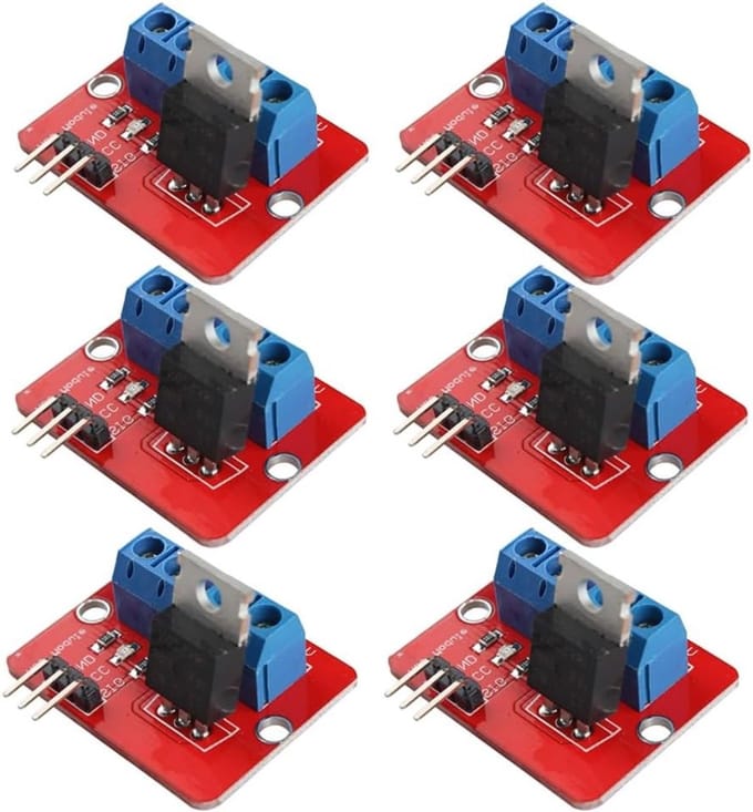 6 Stuks MOSFET Driver Module voor Arduino, Raspberry Pi en MCU - Schakelknop Controleerbaarheid en Stroombeheer