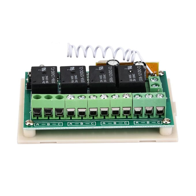Interrupteur à Relais Récepteur Télécommande Sans Fil 12V 433MHz Émetteur RF white