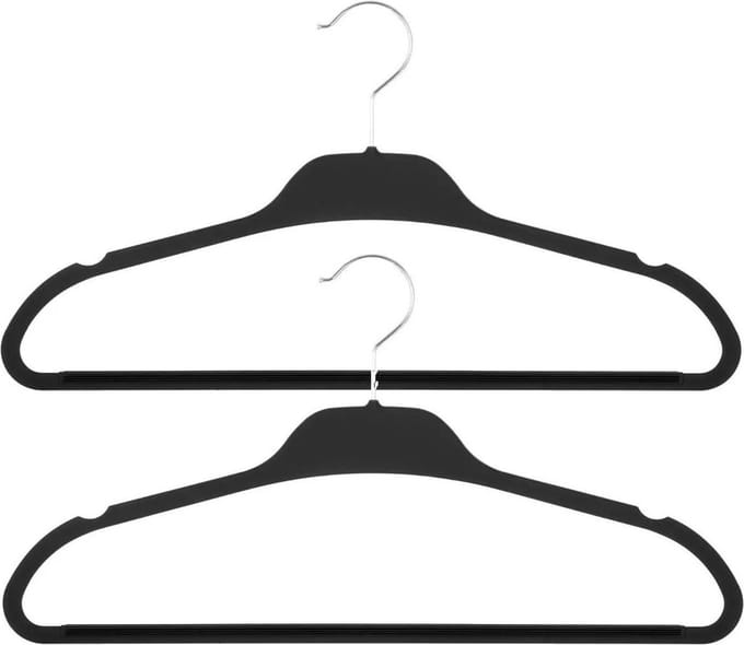Five Kledinghangers - 15x - zwart - kunststof - 45 x 24 cm - kleerhangers