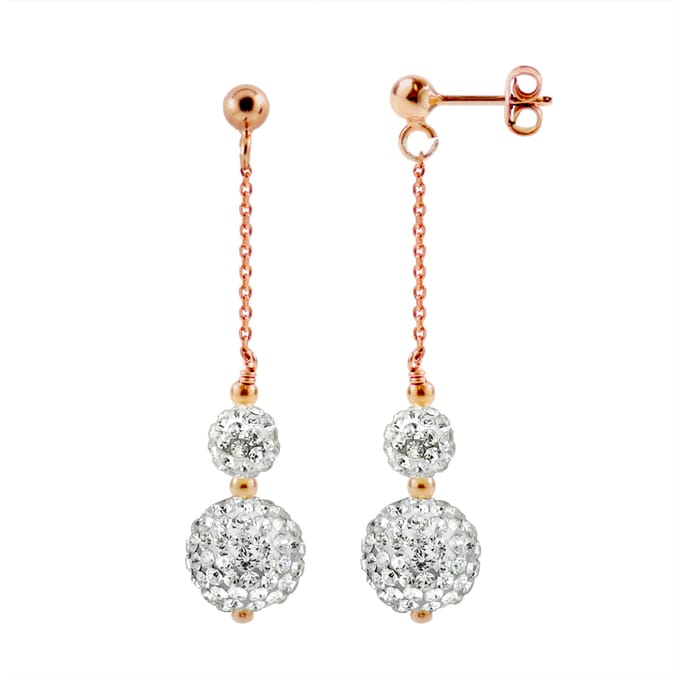Duo Earrings Duo Crystal Black Silver 925 Roze Vergulde - Pure Crystal