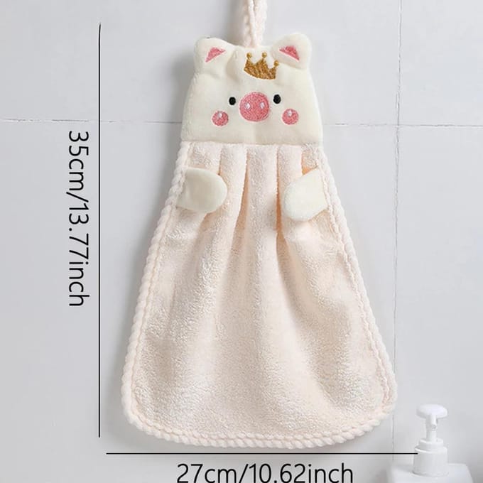 1 serviette de toilette à suspendre, absorbante et anti-chute de poils gris