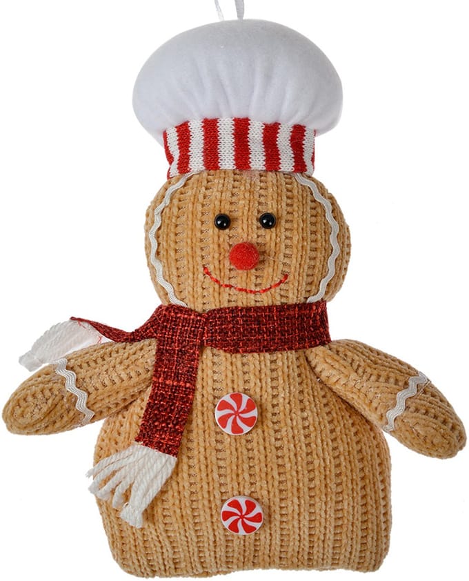 Clayre & Eef Kersthanger Gingerbread man 15x4x21 cm Bruin Synthetisch