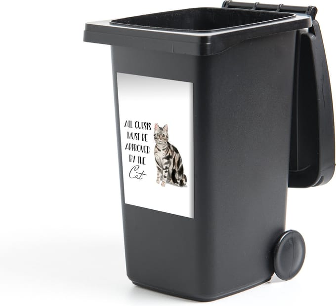 Container sticker Quotes - Spreuken - All guests must be approved by the cat - Katten - 40x60 cm - Kliko sticker