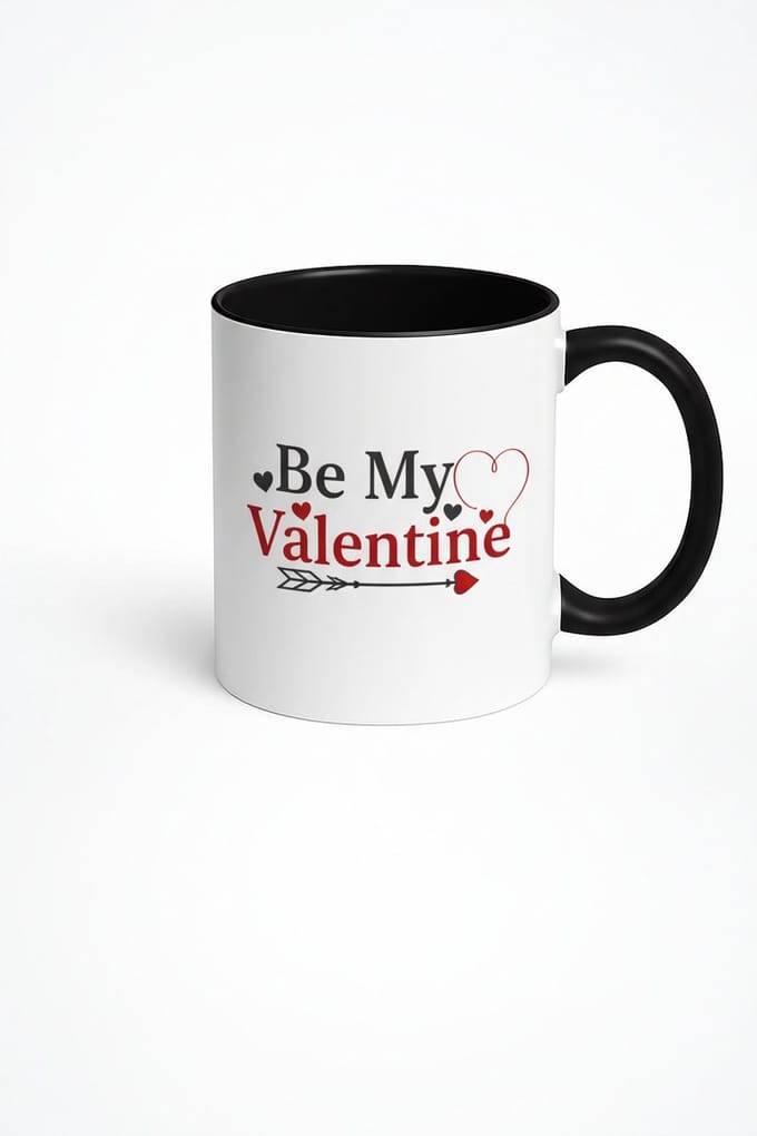 Valentijn Mok 'Be My Valentine' met Hartjes & Pijl - Romantisch Cadeau