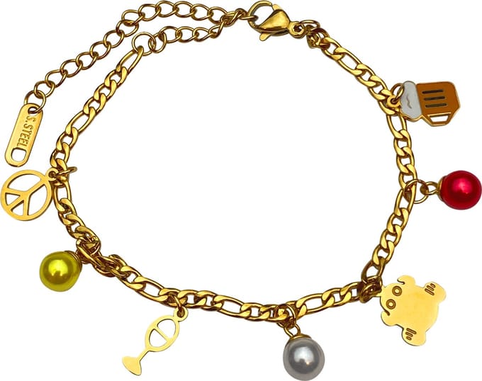 Fjesta© Oeteldonk armband bedeltjes – Premium RVS – Goud