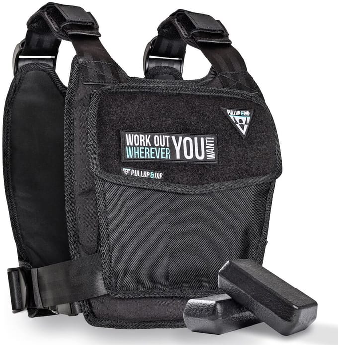 PULLUP & DIP Pro - Verstelbaar Gewichtsvest - 1 tot 15 kg - Modulair Balanssysteem - Inclusief Schouderpads