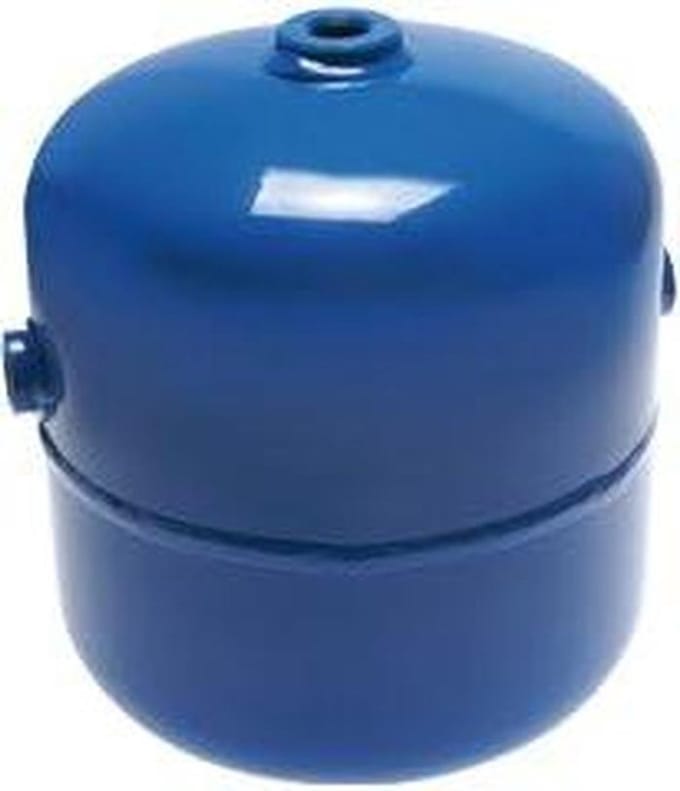 Persluchtcontainer - Drukvat - Lucht Opslaan - 4 Aansluitingen - 1 Liter - Blauw