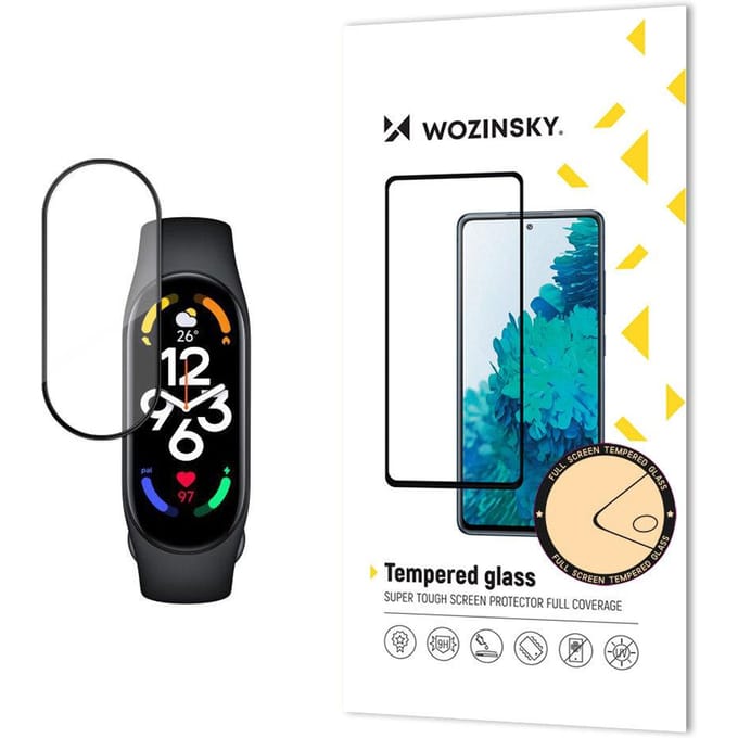 Wozinsky - Xiaomi Mi Band 8 - Gehard Glas Screenprotector - Full Glue - Zwarte Rand