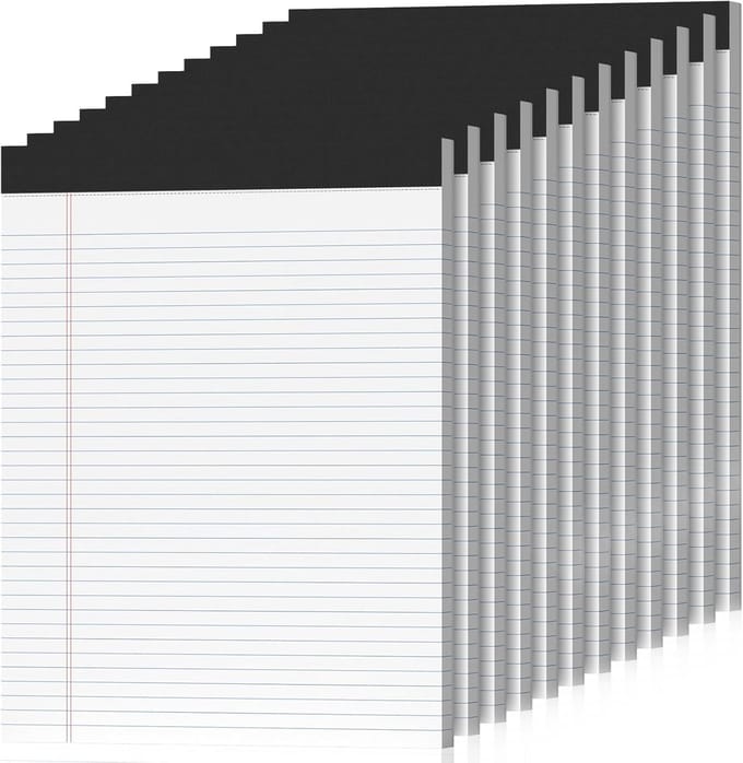 12 stuks gelijnde notitieblokken – 20 x 28 cm – 600 vellen – micro-geperforeerd papier