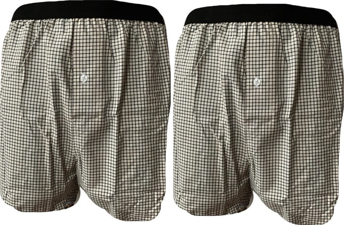Embrator 2-stuks mannen Boxershorts geweven katoen off wit/zwart XXL