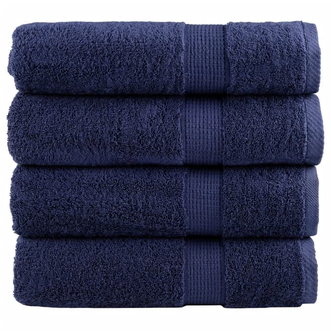 vidaXL - Badhanddoeken - SOLUND - 4 - st - 600 - g/m² - 70x140 - cm - marineblauw