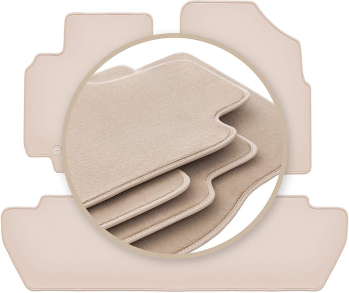 PREMIUM beige vloermatten voor: Citroen Berlingo II combivan, multispace, 5-zits 2008-2018