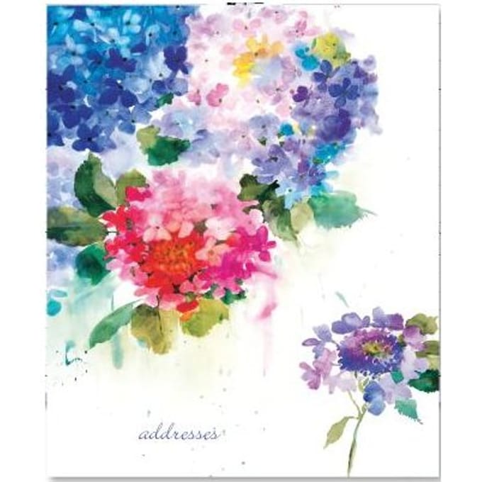 Peter Pauper Addressbook Large - Hydrangeas - 16x21 cm