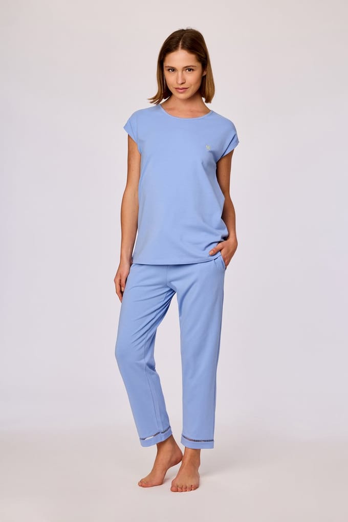 Woody pyjama dames - blauw - 261-10-WPH-Z/840 - maat XL