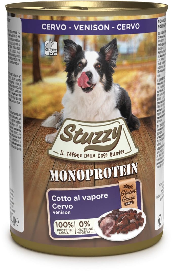 Stuzzy Monoproteïn Hert - Hond - Natvoer - Volledig voer - 6 x 400 gr