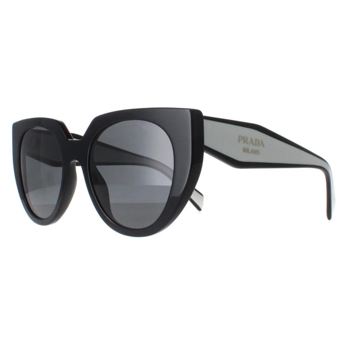Prada PR14WS 09Q5S0 zwart en talk donkergrijs zonnebril