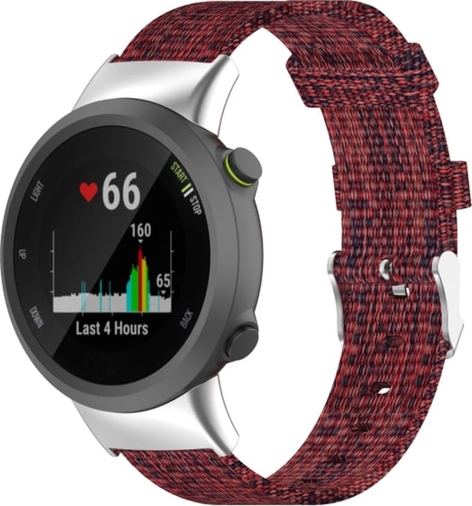 Nylon bandje - geschikt voor Garmin Forerunner 30 / 35 - bordeauxrood