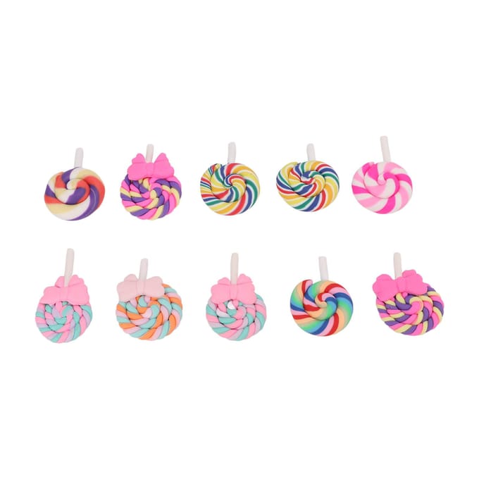 10 stuks Klei Lolly Decoratie Kleurvast Heldere Kleur Duurzaam Licht Brede Toepassing Klei Lolly white