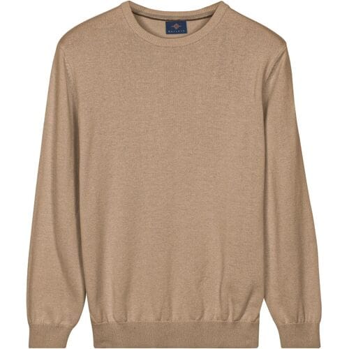 Baileys Trui Crew Neck Solid Color Cotton Knit Taupe / male