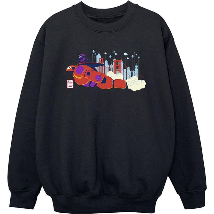 Disney Jongens Big Hero 6 Baymax Hiro Brug Sweatshirt (Zwart)